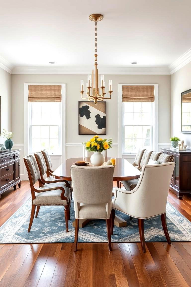 Mix Classic and Contemporary Dining Chairs - 25 Transitional Dining Room Ideas