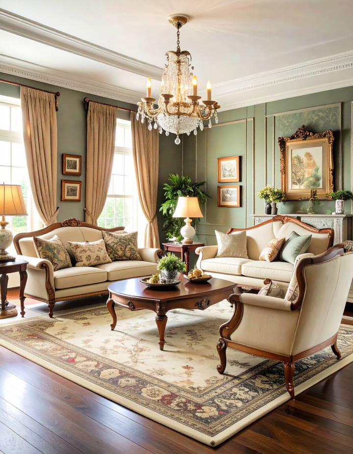Mix Old and New Styles Victorian Living Room Ideas