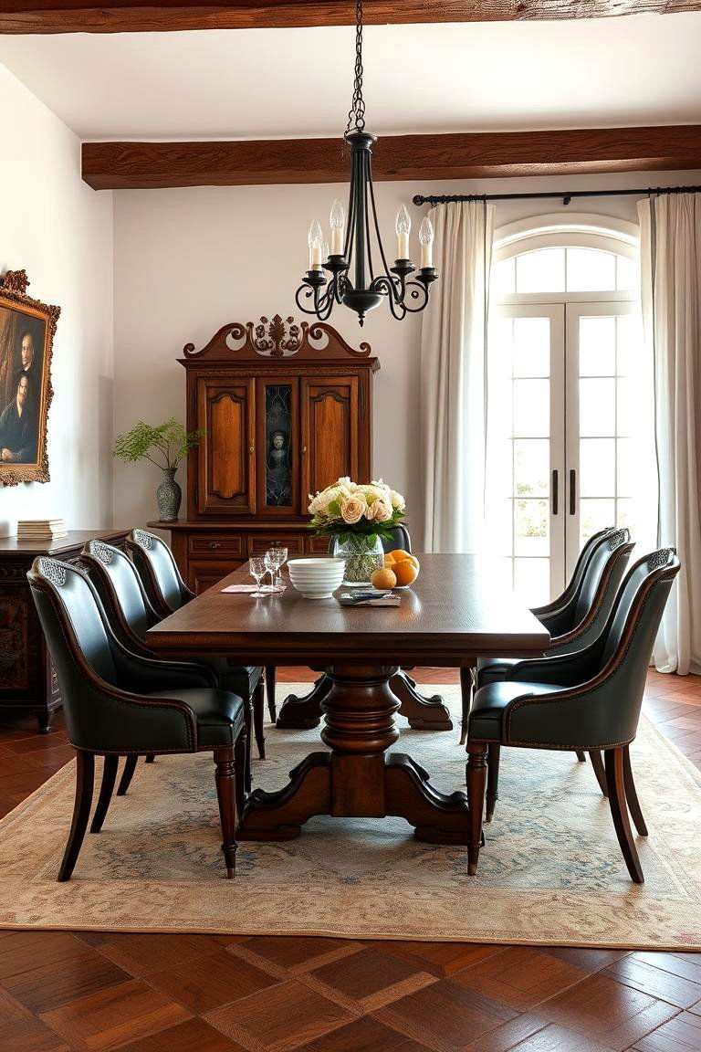 Mix in Antique and Modern Elements - 25 spanish style dining room ideas