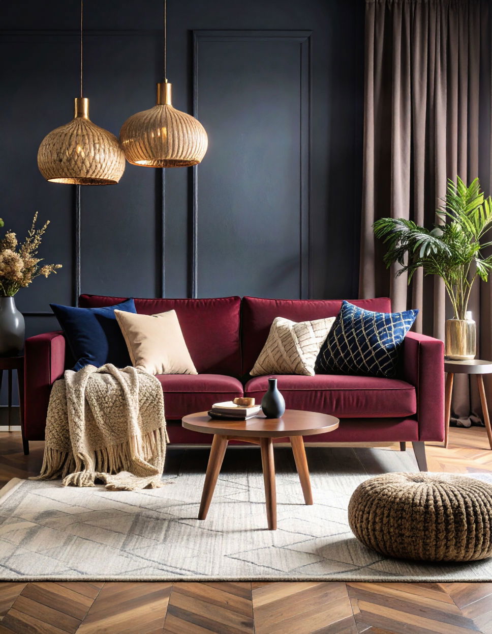 Mix with Darker Accents for Cozy Sophistication