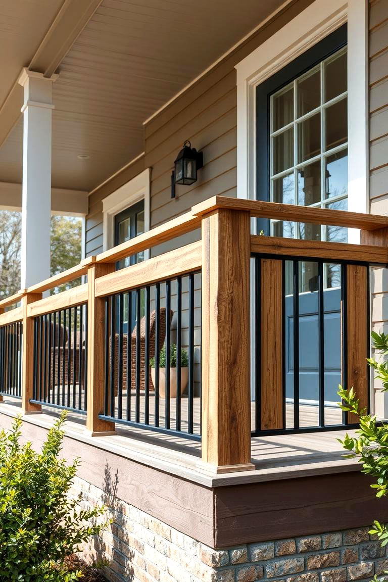 Mixed Material Railings - 25 Front Porch Railing Ideas