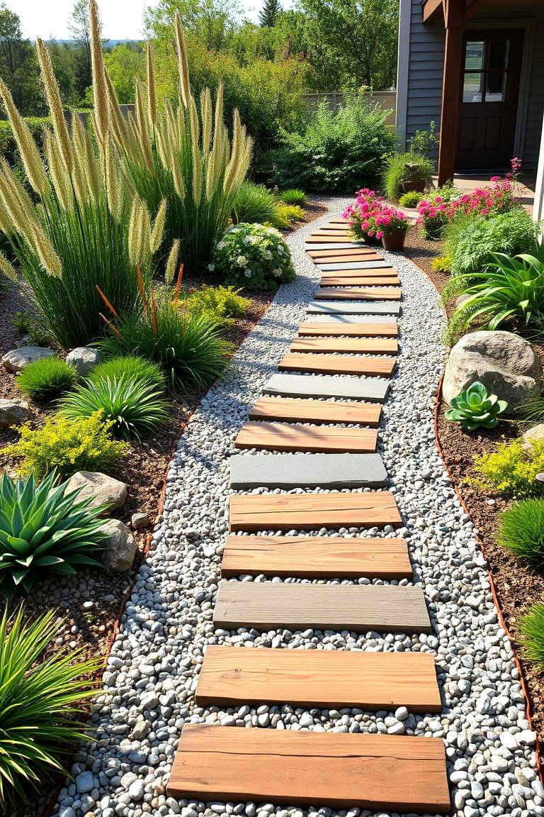 Mixed Materials Walkway - 25 Farmhouse Walkway Ideas