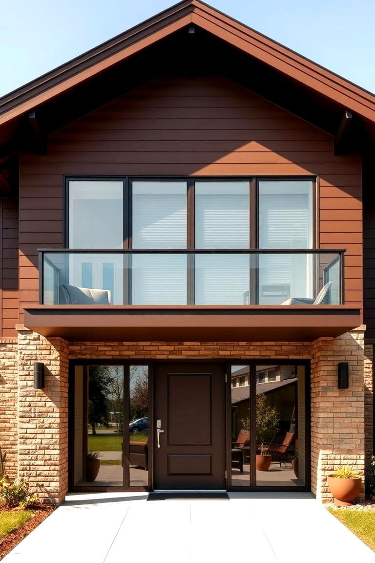 Modern Brown with Minimalist Design - 25 Chocolate Brown House Exterior Design Ideas