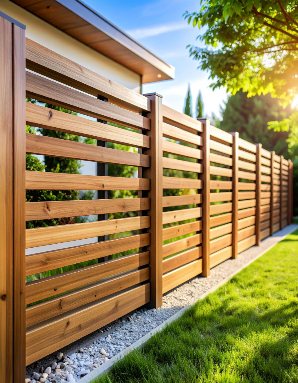 Modern Horizontal Slat Fence