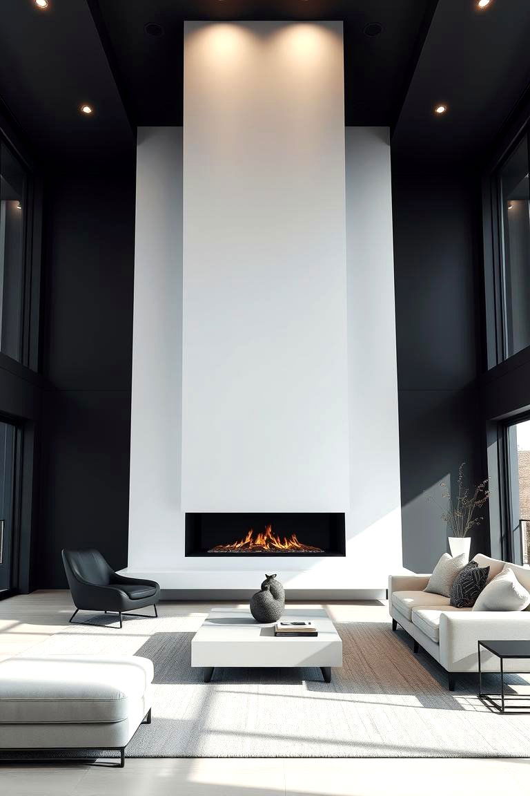 Modern Minimalist Design - 25 Floor to Ceiling Fireplace Ideas