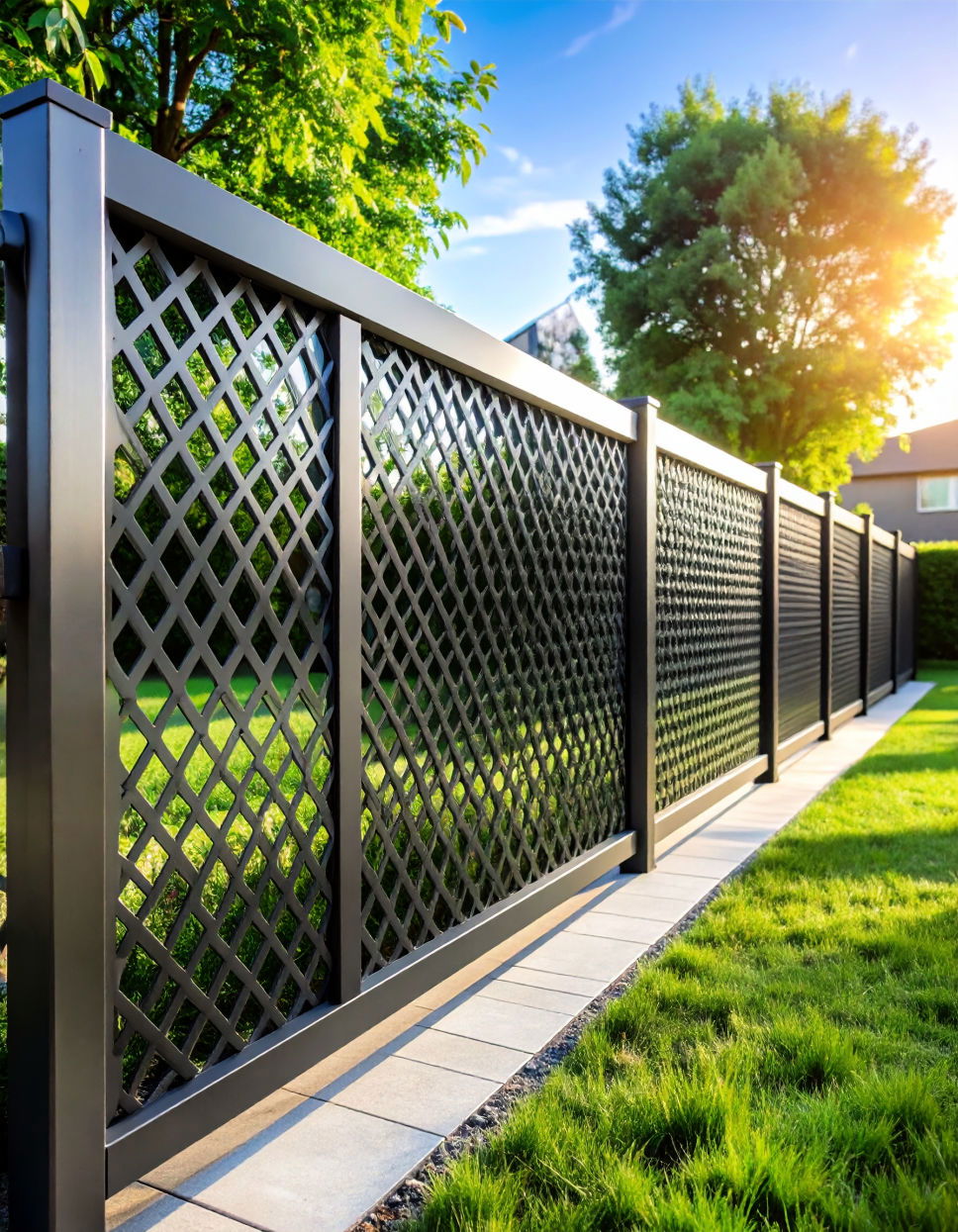 Modern Perforated Metal Fence