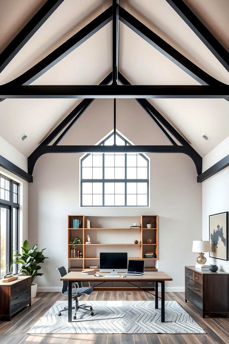 Modernizing Vaulted Ceilings with Sleek Beams - 25 Vaulted Ceiling With Beams