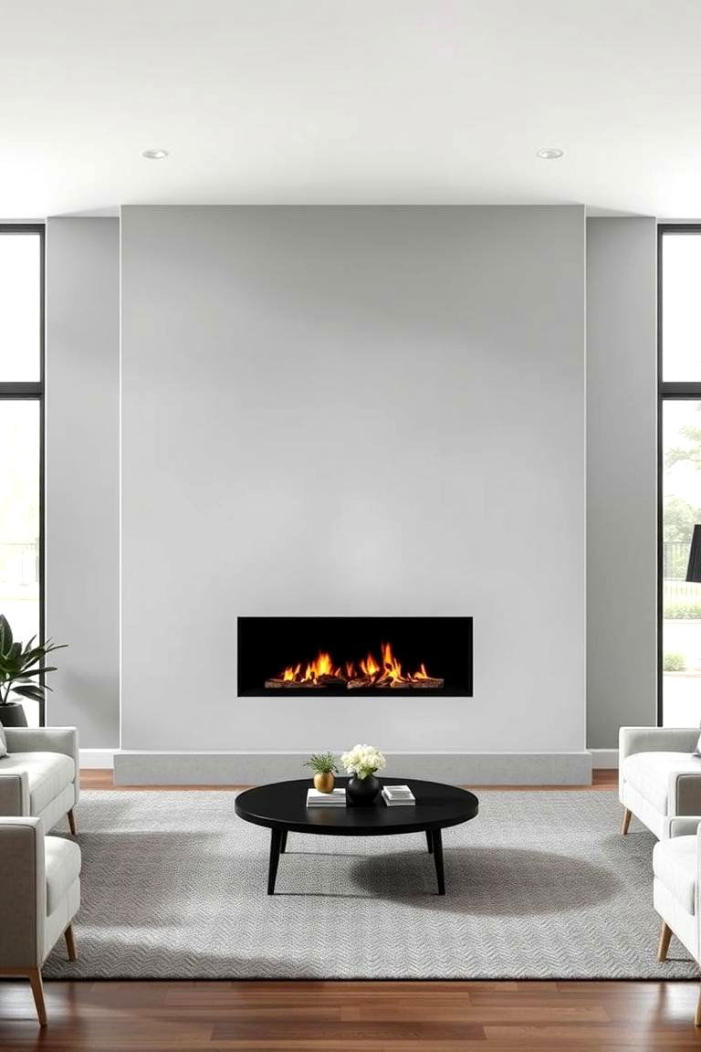 Monochromatic Fireplace - 25 Floor to Ceiling Fireplace Ideas