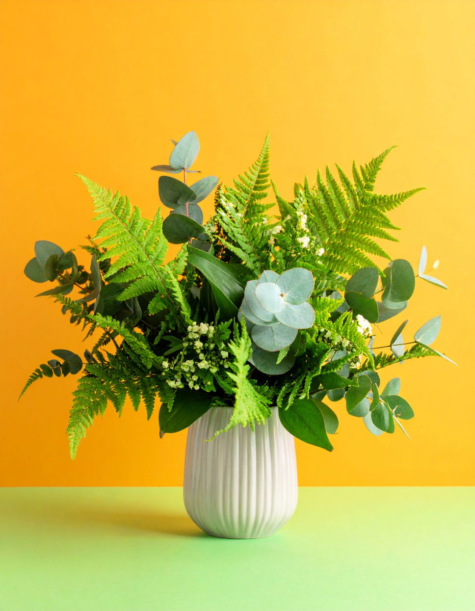 Monochrome Greenery Focus Centerpiece
