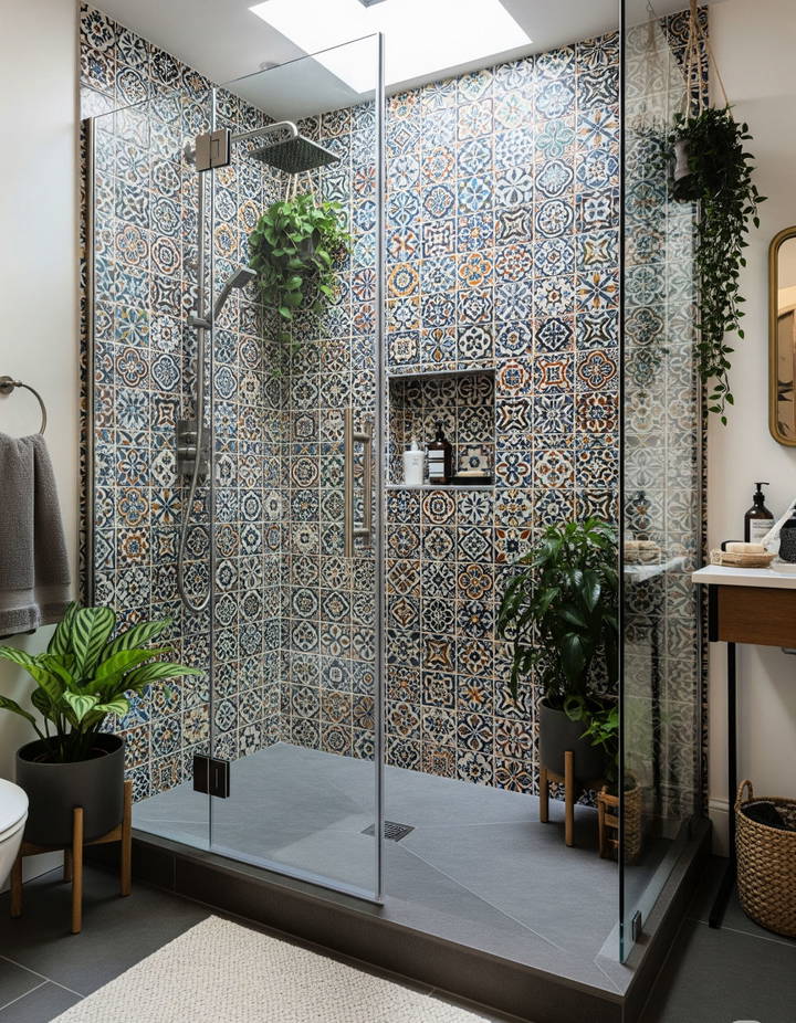 Moroccan Tiles for a Bold Bohemian Vibe Walk in Shower Tile Ideas