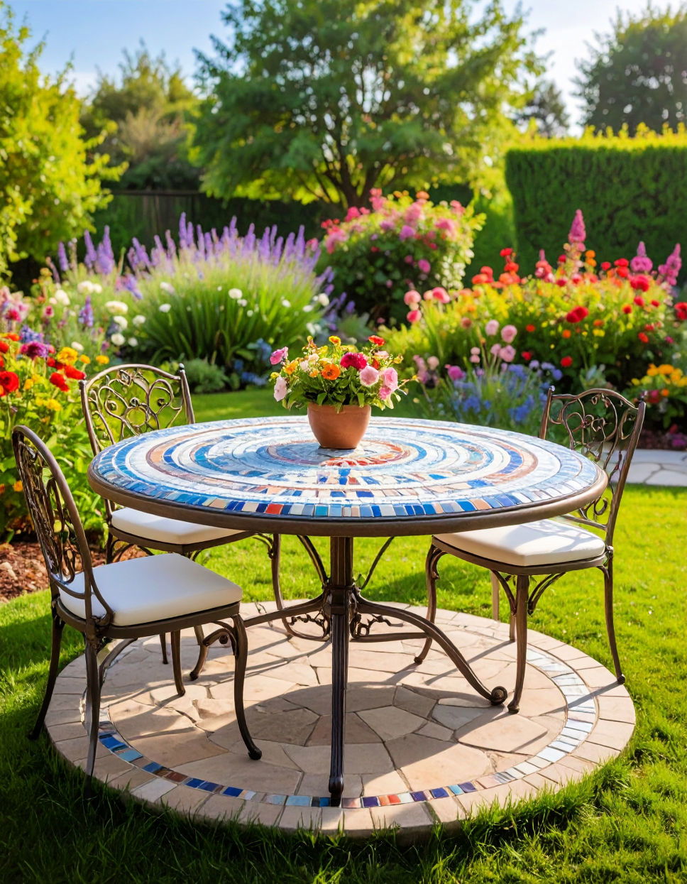 Mosaic Garden Table Centerpiece