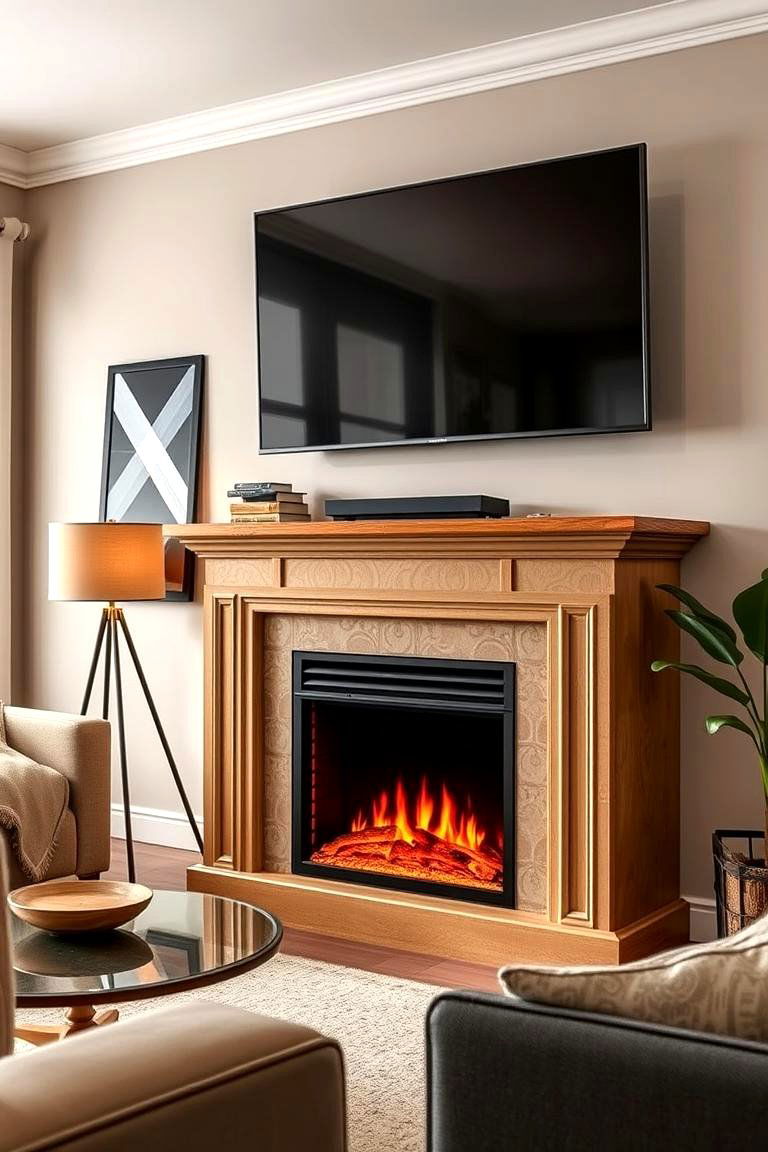 Mount the TV Above a Modern Electric Fireplace - 25 Tv Over Fireplace Ideas