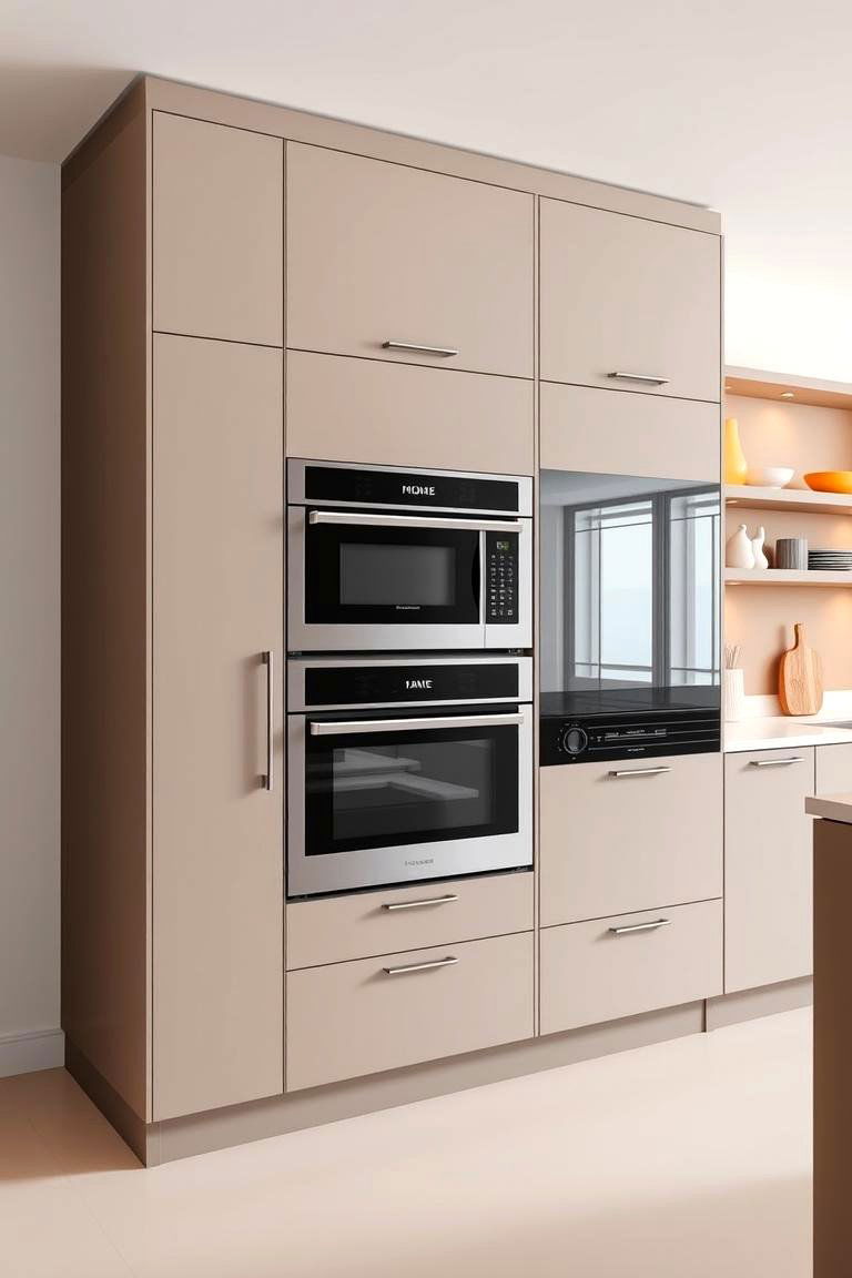 Multi Functional Cabinet with Built In Appliances - 25 Floor to Ceiling Cabinets Ideas