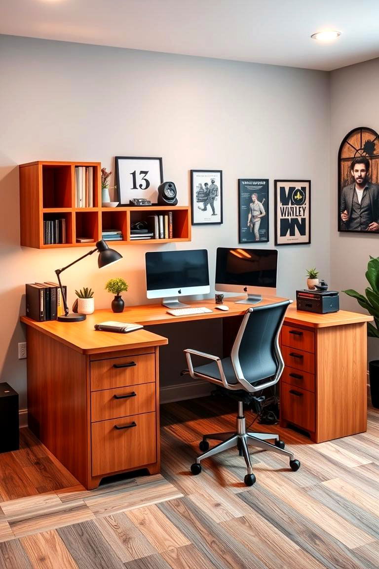 Multi Functional Desk for Adaptable Workflows - 25 Man Cave Office Ideas