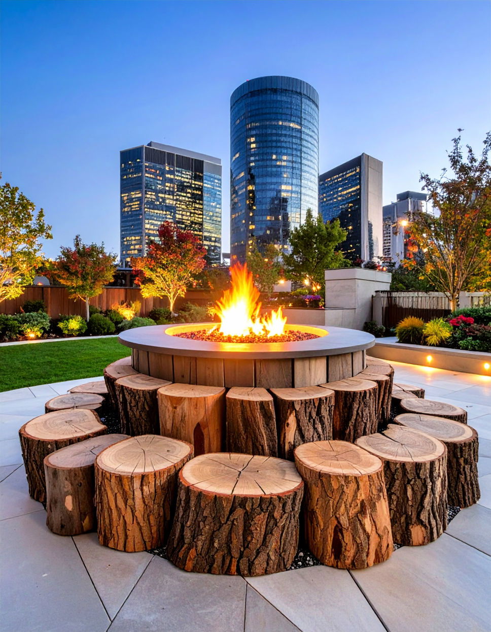 Multi Level Tree Stump Fire Pit Tree Stump Fire Pit Ideas