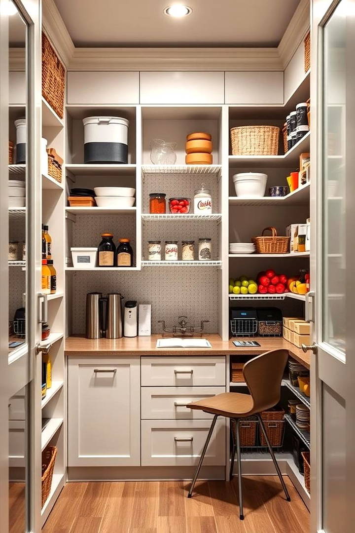 Multi Purpose Pantry with a Work Station - 25 Walk in Pantry Ideas