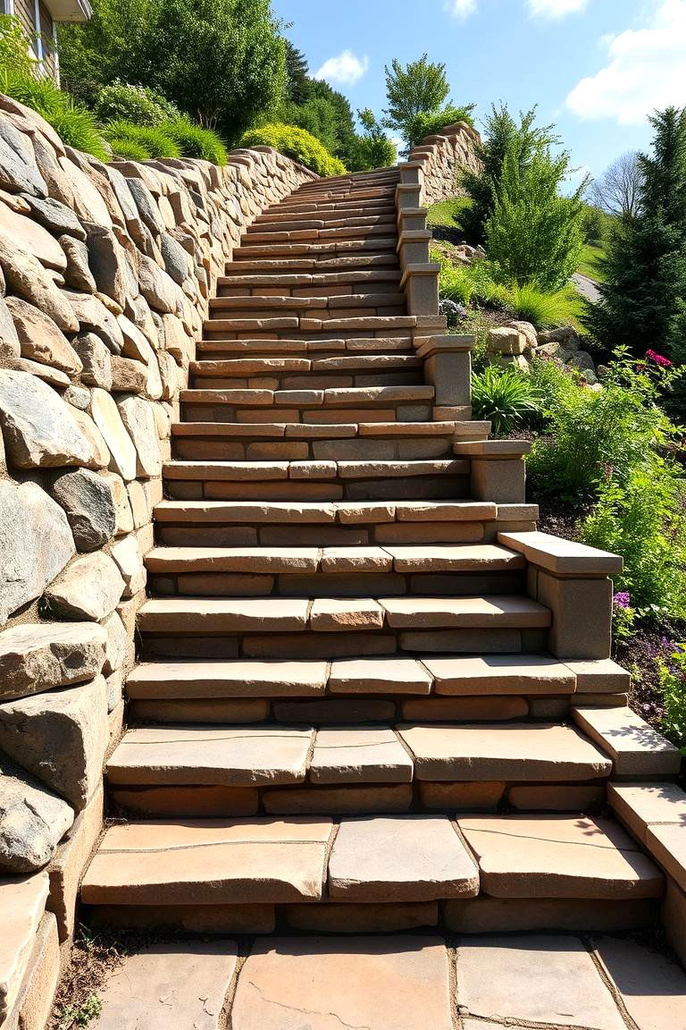 Multi Tiered Flagstone Steps - 25 Flagstone Steps