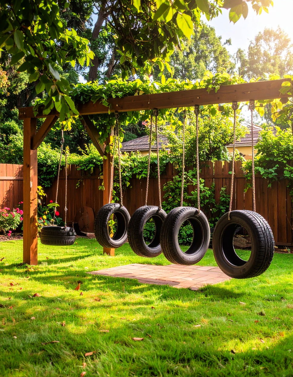 Multi Tire Swing Set Tire Swing Ideas