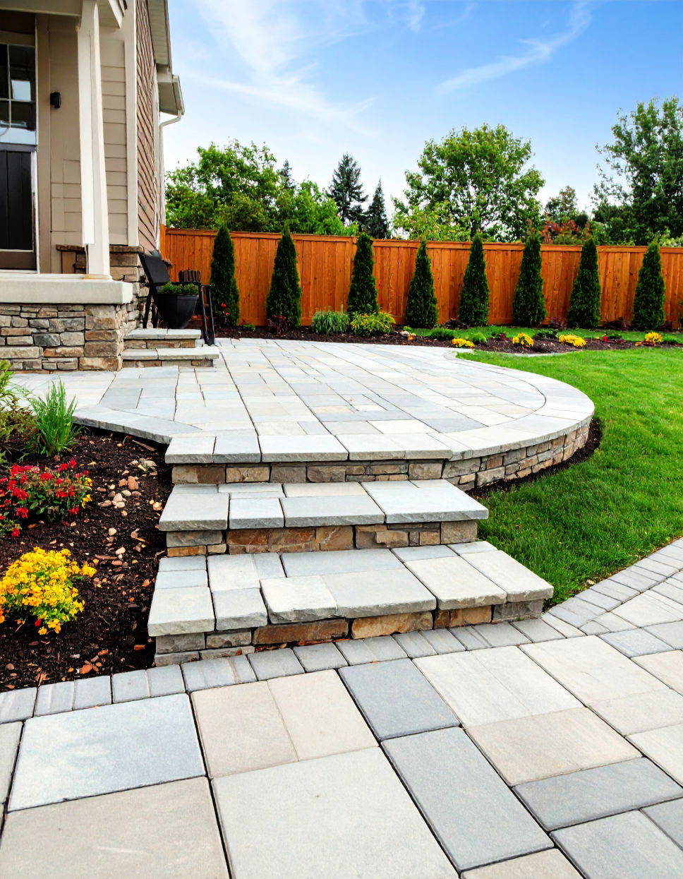 Multi level Flagstone Patio Idea
