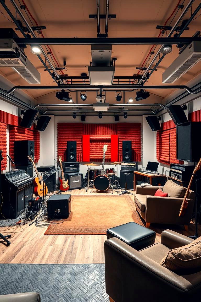Music Studio or Practice Room - 25 Garage Conversion Ideas