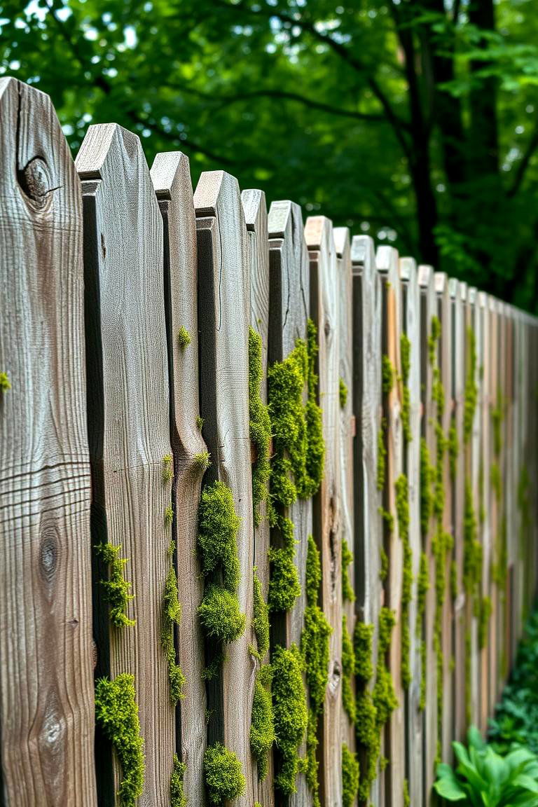 Natural Cedar Fence with Moss or Lichen - 25 Cedar Fence Ideas