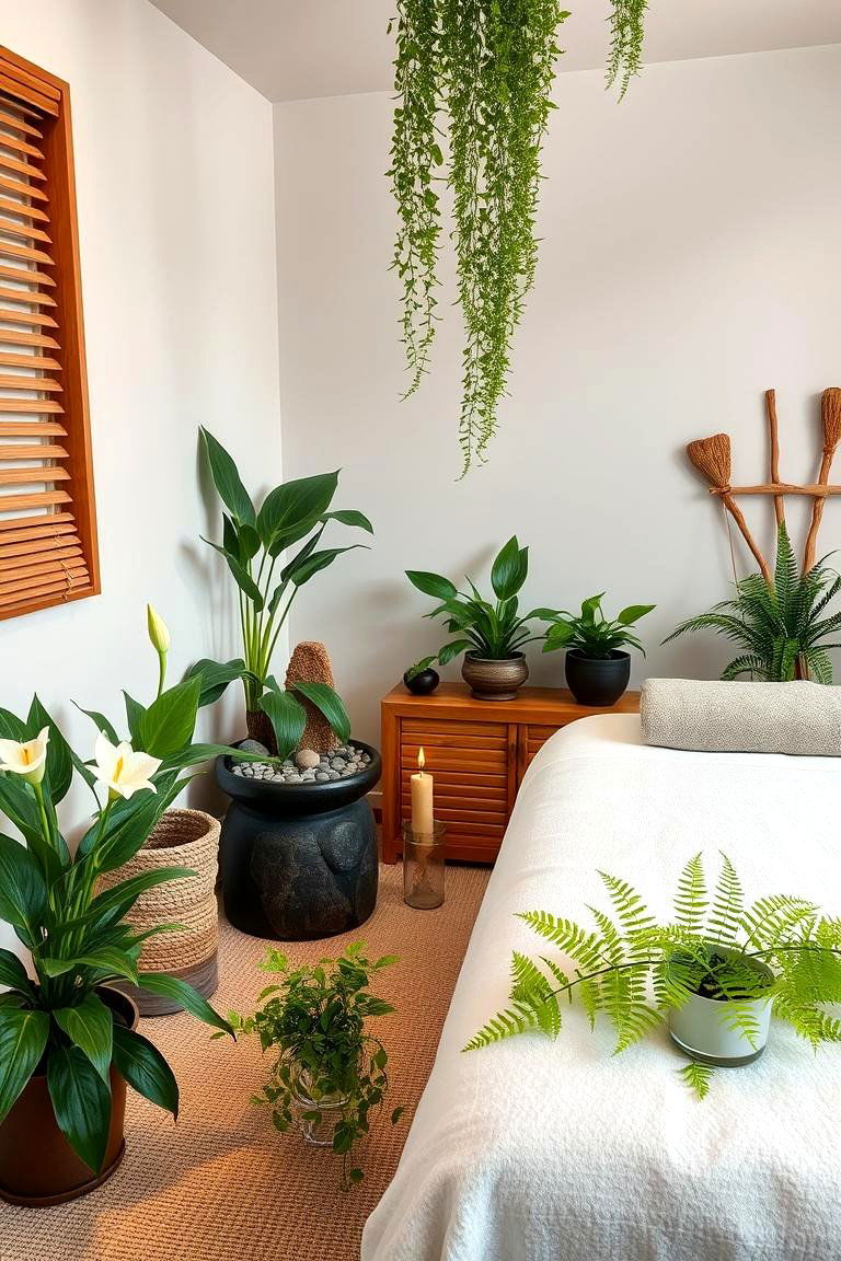 Natural Elements and Greenery - 25 Massage Room Setup Ideas