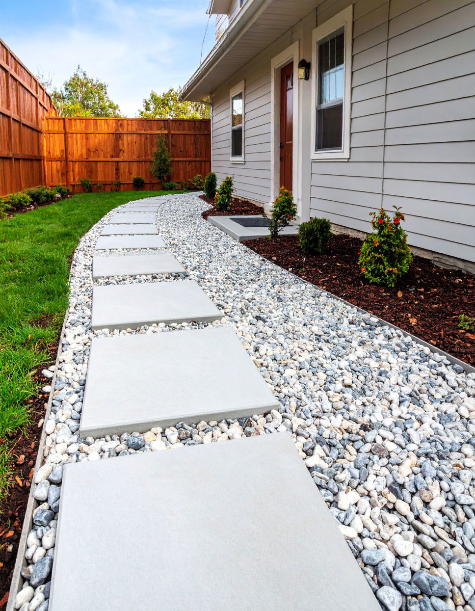Natural Pebble Walkway
