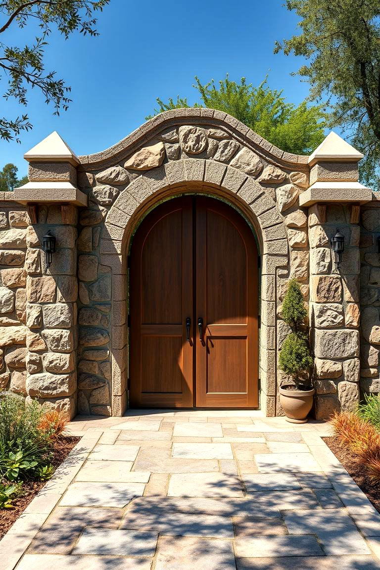 Natural Stone Gate for a Strong Earthy Appeal - 25 Fence Gate Ideas