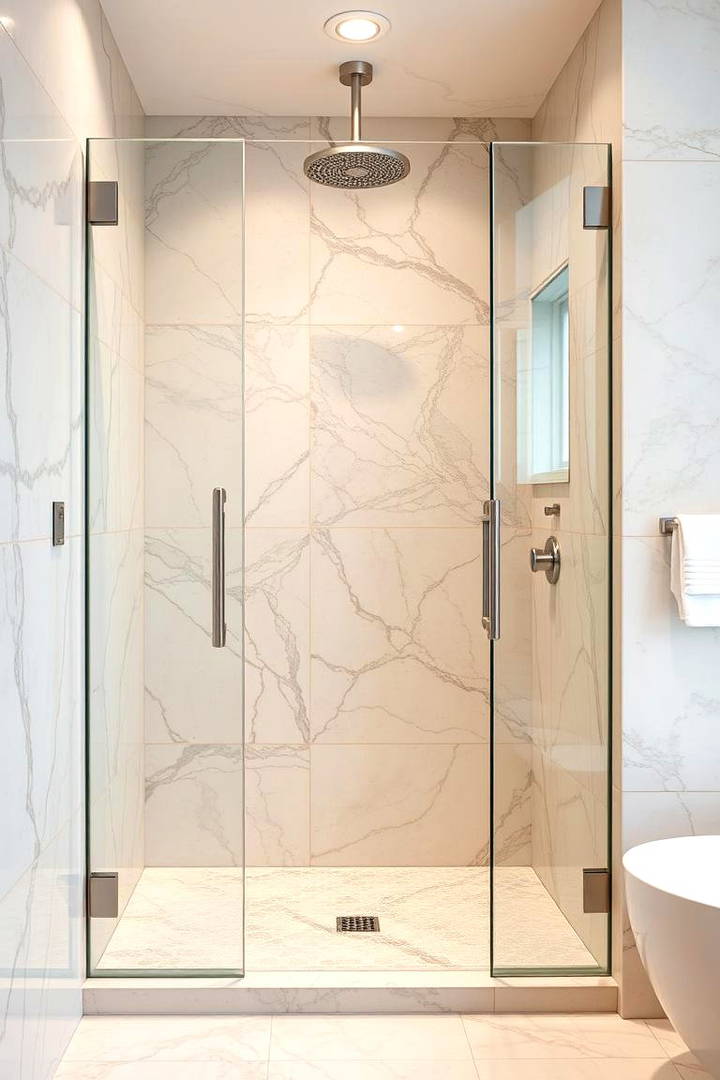 Natural Stone for an Organic Luxurious Feel - 25 Walk-in Shower Tile Ideas