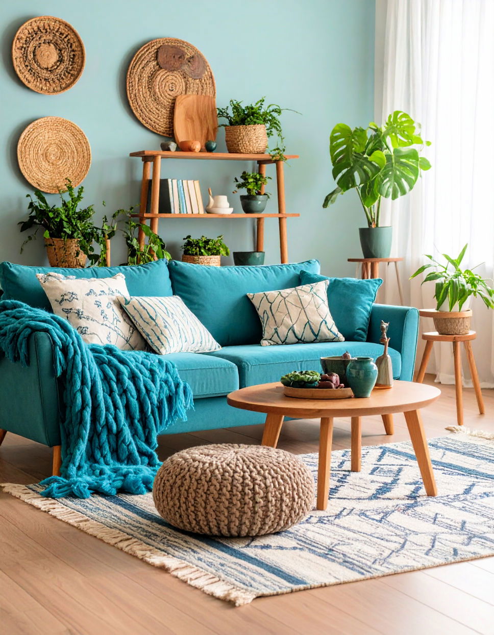 Natural Turquoise Elements Turquoise Living Room Ideas