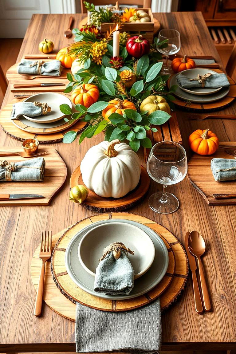 Natural Wood Elements - 25 Thanksgiving Table Settings