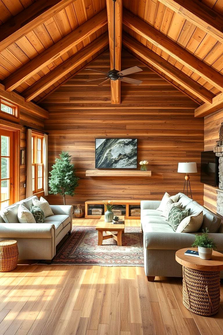 Natural Wood Elements for Warmth - 25 Cabin Living Room Ideas