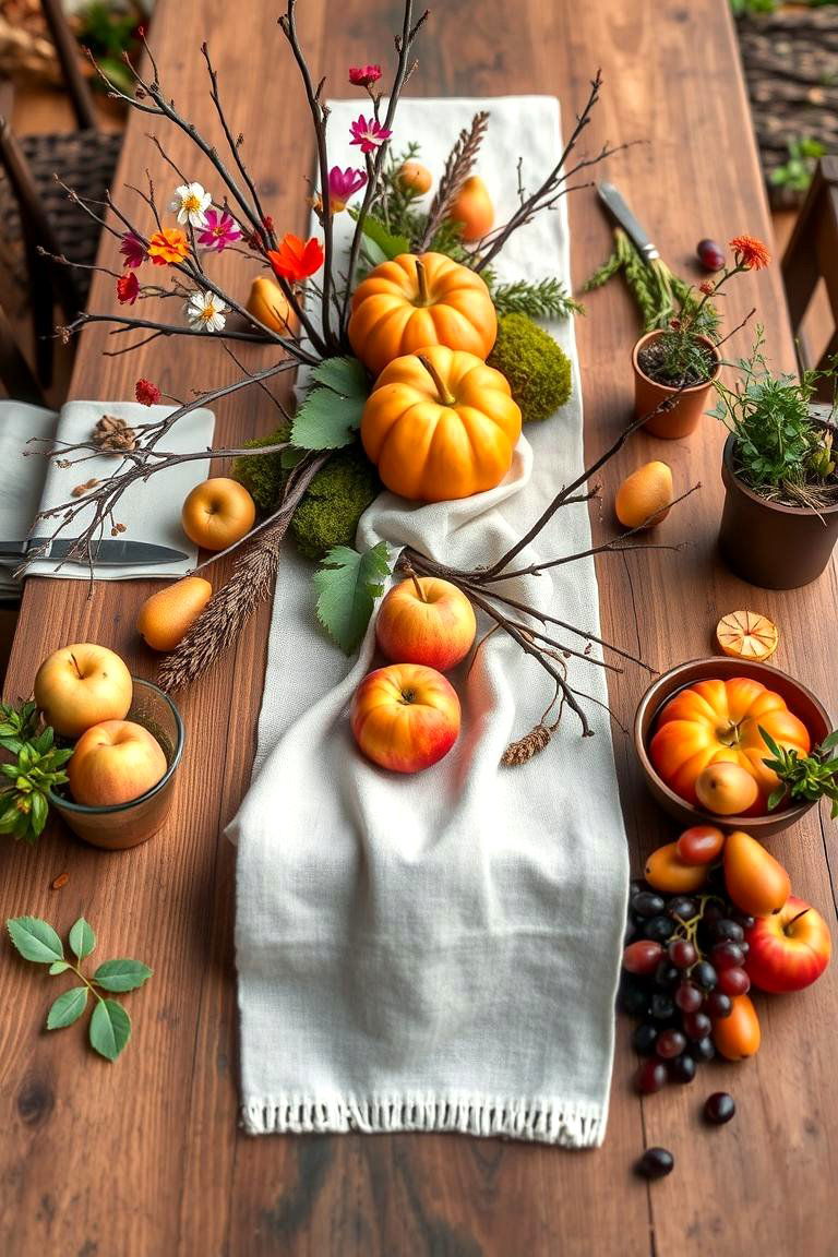 Nature Inspired Setting - 25 Thanksgiving Table Settings