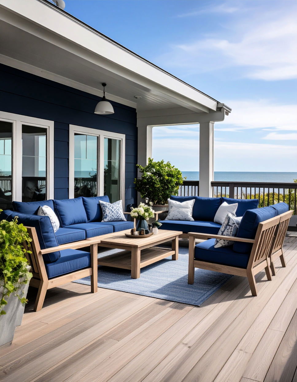 Navy Blue and Light Gray Two Tone Deck Color Schemes