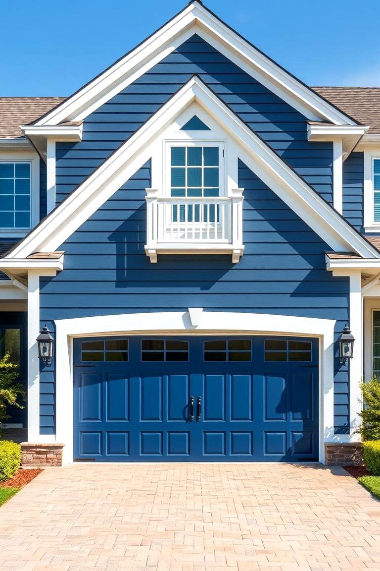 Navy Blue for a Coastal Classic Appeal - 25 Garage Door Paint Ideas