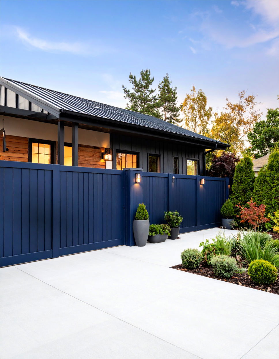 Luxurious Navy Blue Color Fence