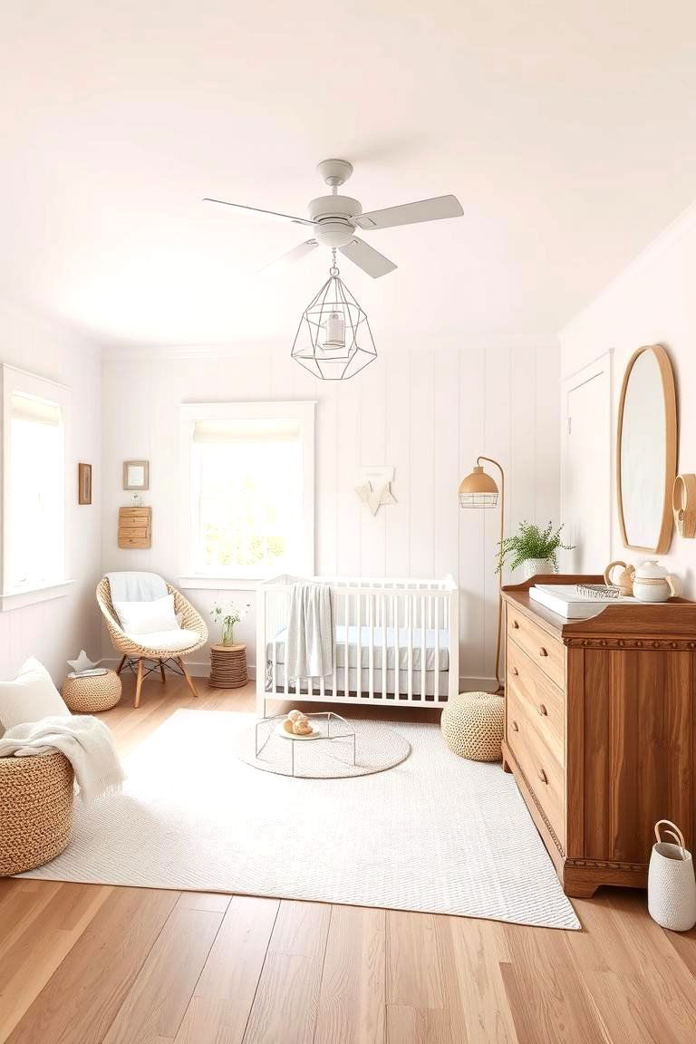 Neutral Color Palette for a Soft Calming Atmosphere - 25 Farmhouse Nursery Ideas