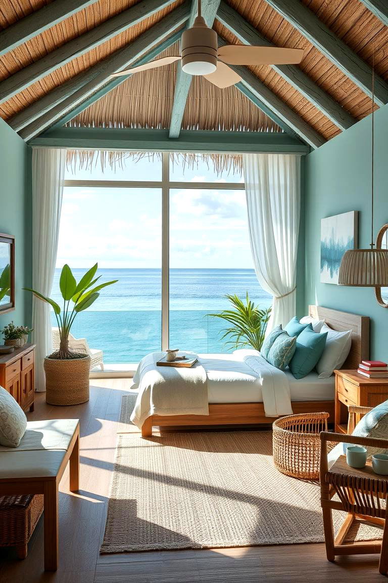 Ocean Inspired Color Palette for Calm and Relaxation - 25 Tropical Bedroom Ideas