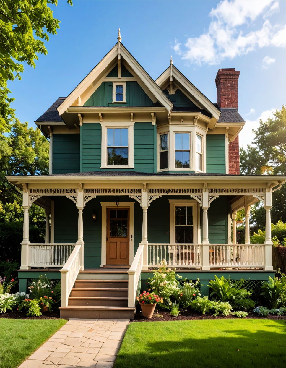 Olive Green for Rustic Charm Green Victorian House Colors