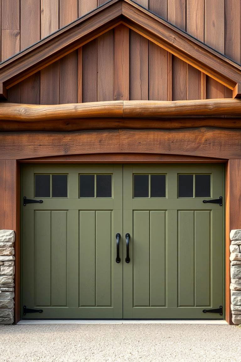 Olive Green for a Rustic Natural Touch - 25 Green Garage Door Ideas