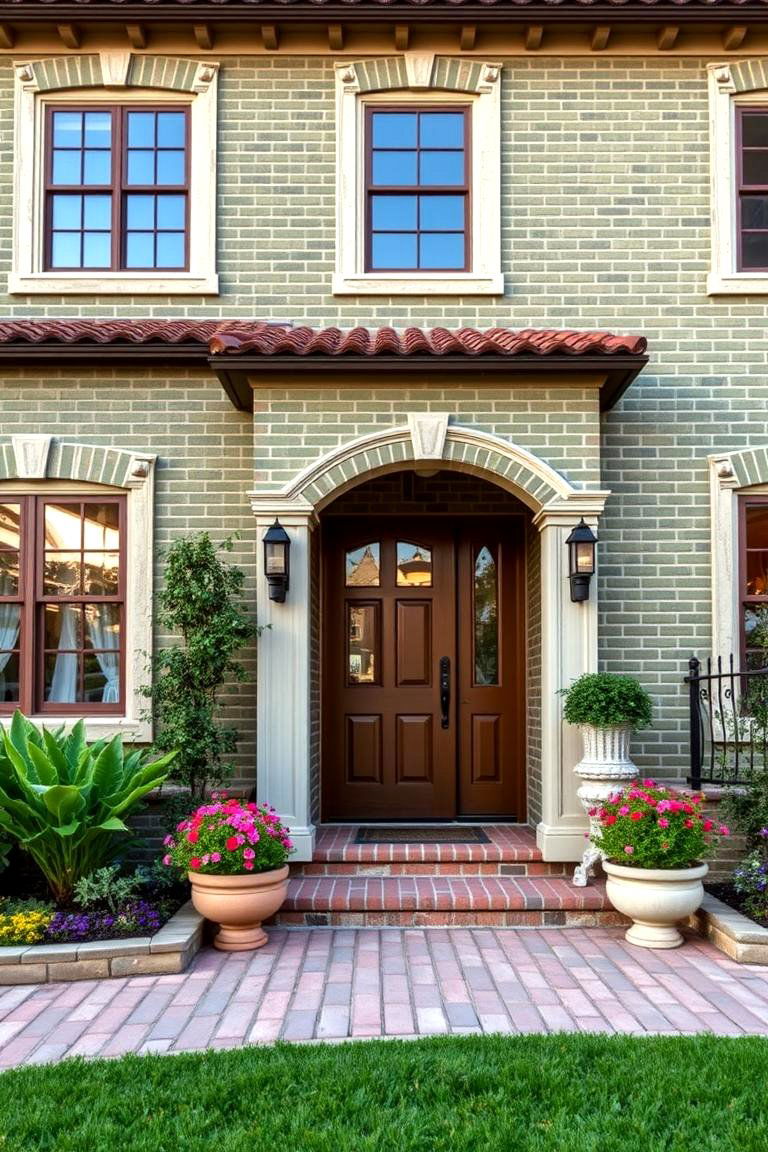 Olive Green for a Subtle Earthy Touch - 25 Green Brick Exterior Home Ideas