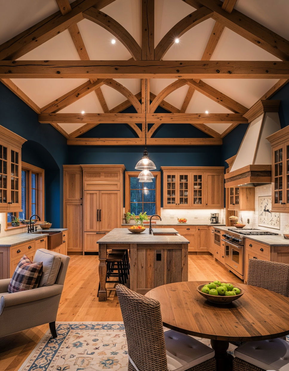 Open Beams for Rustic Charm Vaulted Ceiling Kitchen Ideas