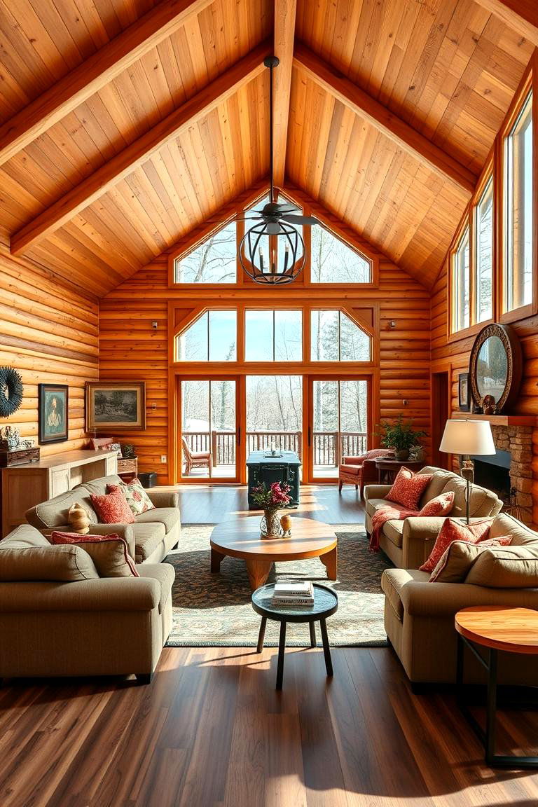 Open Concept Layout - 25 Cabin Living Room Ideas