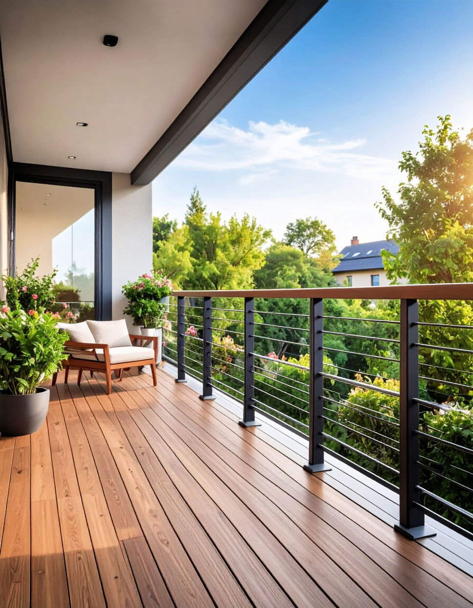 Open Railing with Horizontal Bars
