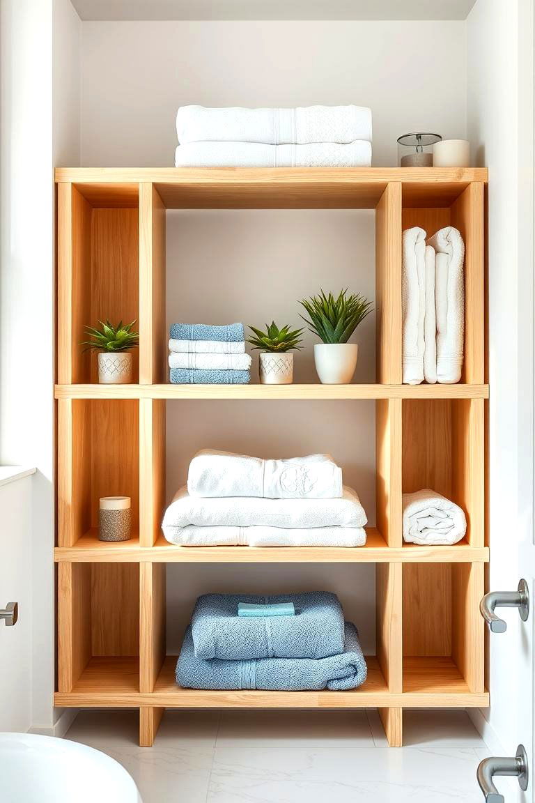 Open Shelving Unit - 25 Towel Storage Ideas