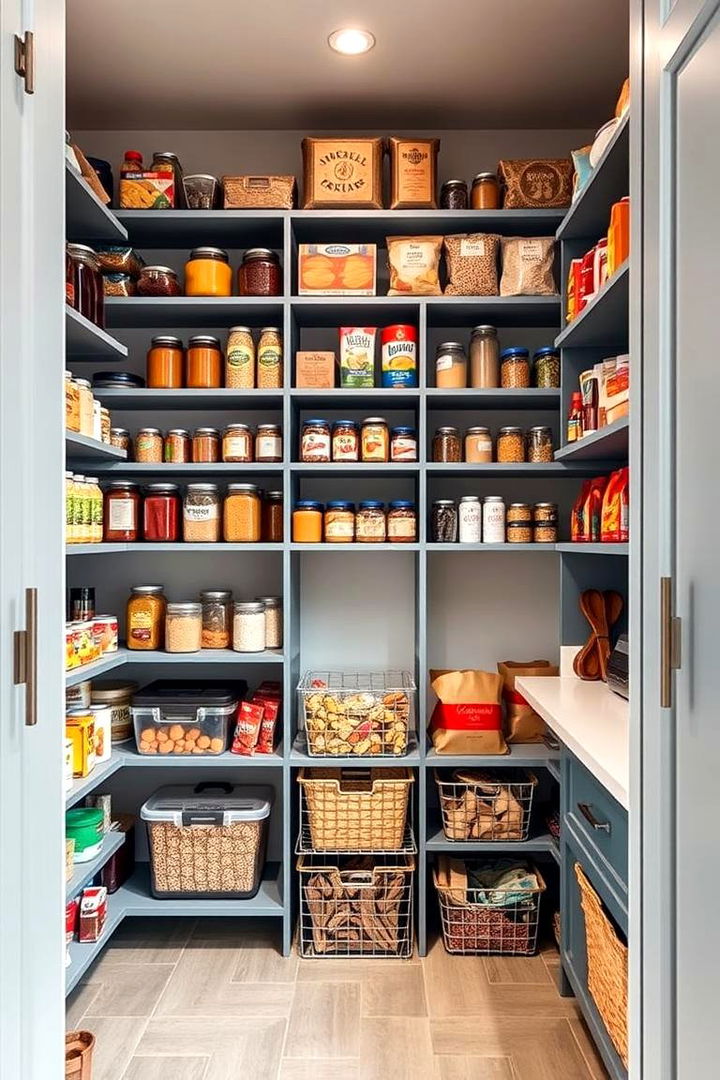 Open Shelving for Easy Access - 25 Walk in Pantry Ideas