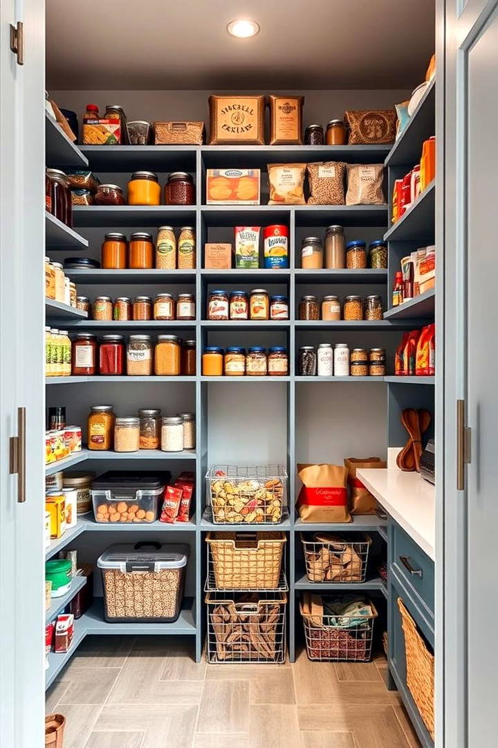 Open Shelving for Easy Access - 25 Walk in Pantry Ideas