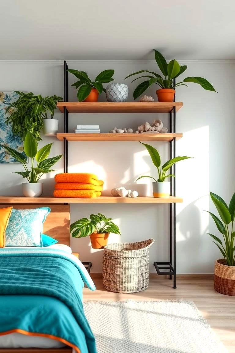 Open Shelving for a Beachy Uncluttered Look - 25 Tropical Bedroom Ideas