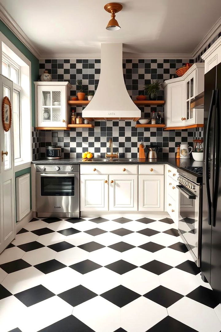 Opt for Checkerboard Floors - 25 Vintage Kitchen Ideas