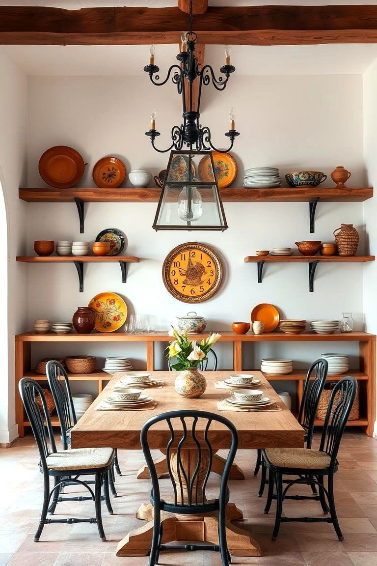 Opt for Open Shelving with Spanish Decor - 25 spanish style dining room ideas